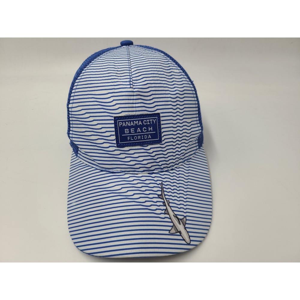 Panama City Beach Florida Shark Mesh Trucker Snapback Hat Cap FL Men Women Blue